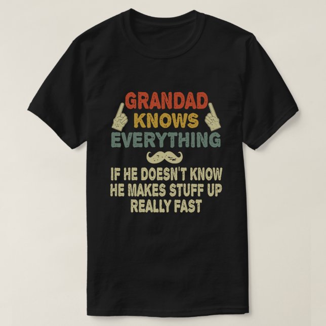 Farfar känner till allt underbart farfar Gift T Shirt (Design framsida)