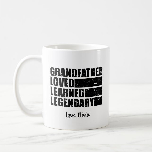 Farfar Kära Lärd Legendarisk Personlig Kaffemugg (Vänster)