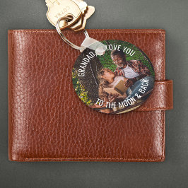 Farfar Kärlek Du till Måne och Bakfoto Nyckelring