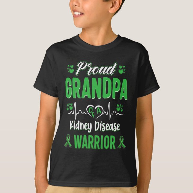 Farfar Kidney Disease Warrior Awareness Ribbon Gr T Shirt (Framsida)
