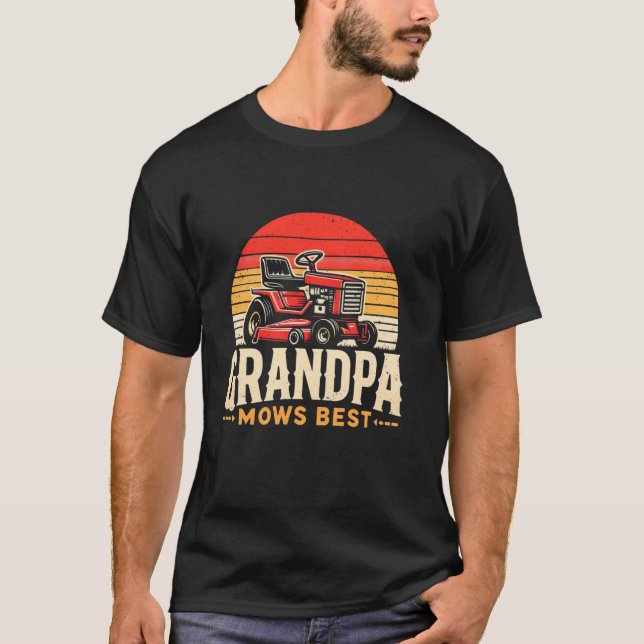 Farfar Klipper Bästa Gräsklippning Gräsklippare Tr T Shirt (Framsida)