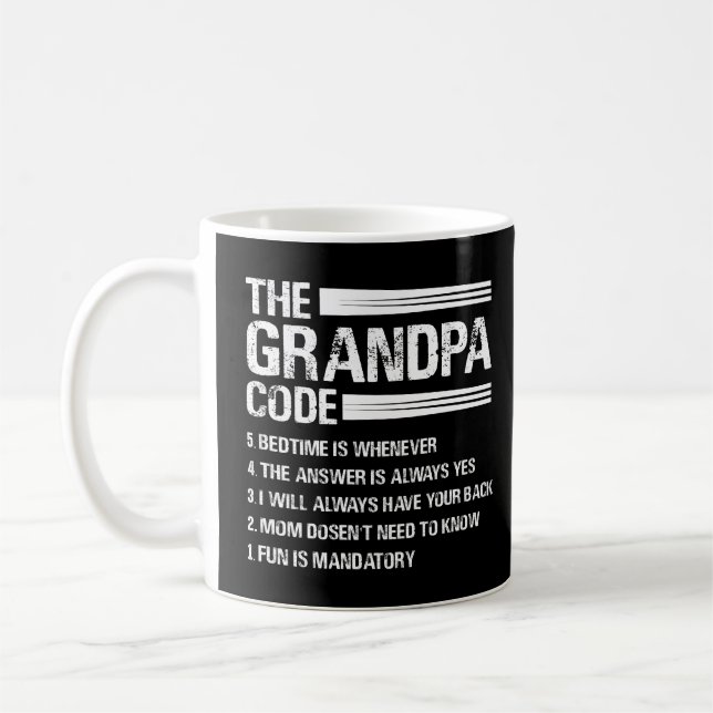 Farfar-koden Funny Grandfather Kaffemugg (Vänster)