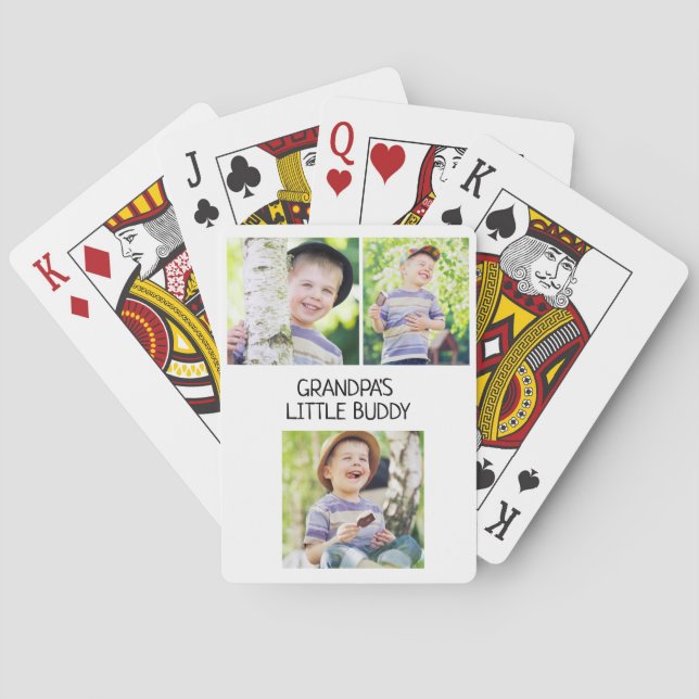 Farfar lilla kompis 3 Foto Barnbarn Casinokort (Baksidan)
