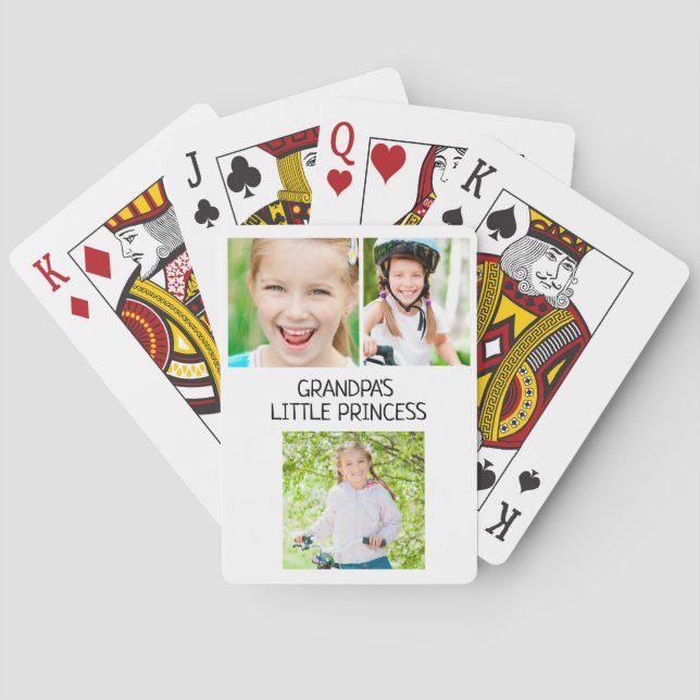 Farfar lilla prinsessa 3 Foto barnbarn Casinokort (Baksidan)