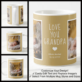 Farfar Love You Photos Modern Mustard C86 White Kaffemugg