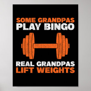 Farfar Lyfter Vikter Bodybuilding Farförälder Vikt Poster