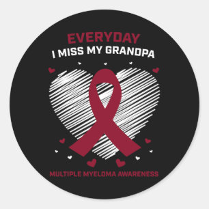Farfar Många Myeloma Grandpa Blood Cancer Runt Klistermärke