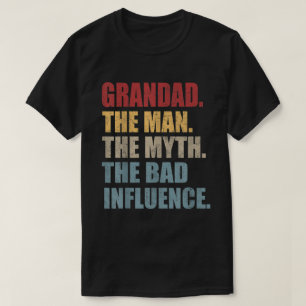 Farfar Mannen Myten Dåligt Inflytande Roliga Pappo T Shirt