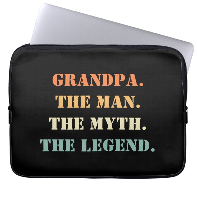 Farfar, mannen, myten, Legend Fars dag Laptop Fodral (Framsidan)