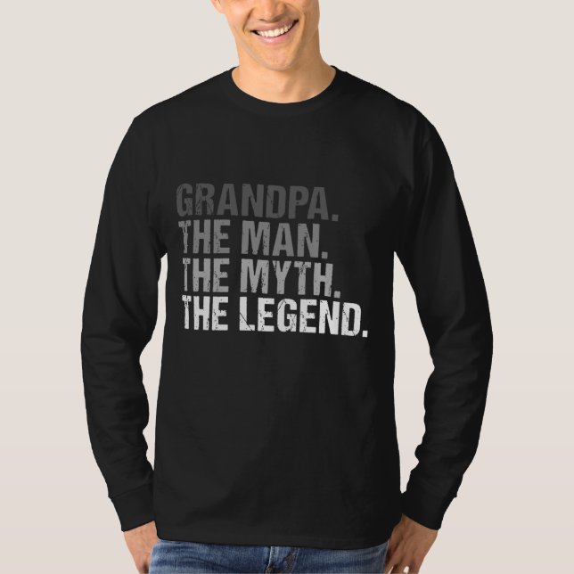 Farfar, mannen, myten, Legend Fars dag T Shirt (Framsida)