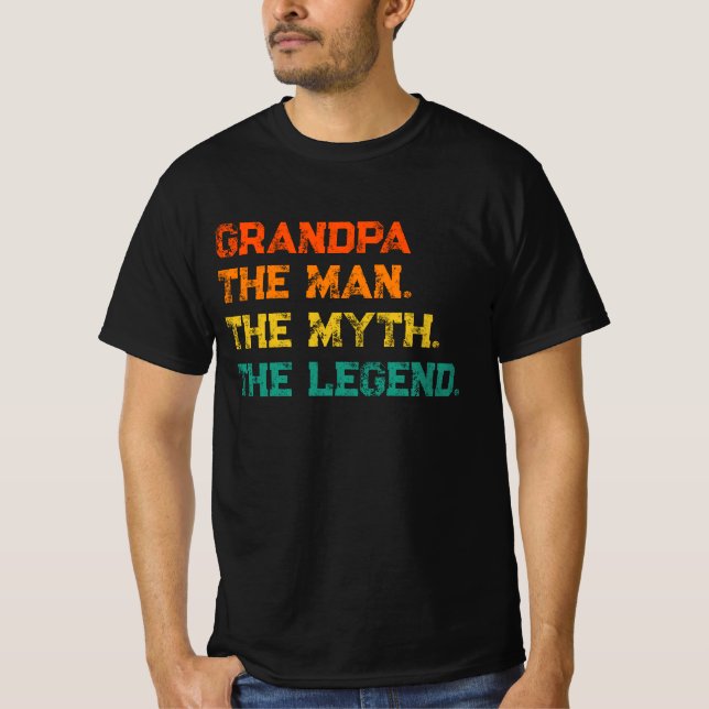 Farfar, mannen, myten, legend T-Shirt (Framsida)