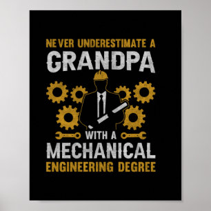 Farfar med mekanisk teknik poster