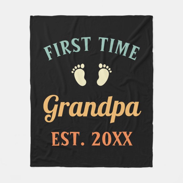 Farfar Morfar Farmor Mormor Första gången pappa/ba Fleecefilt (Framsidan)