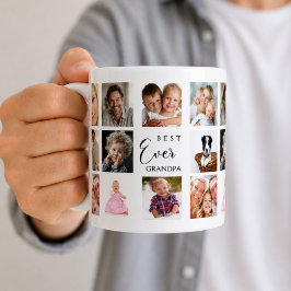 Farfar mormor foto collage vit svart kaffemugg