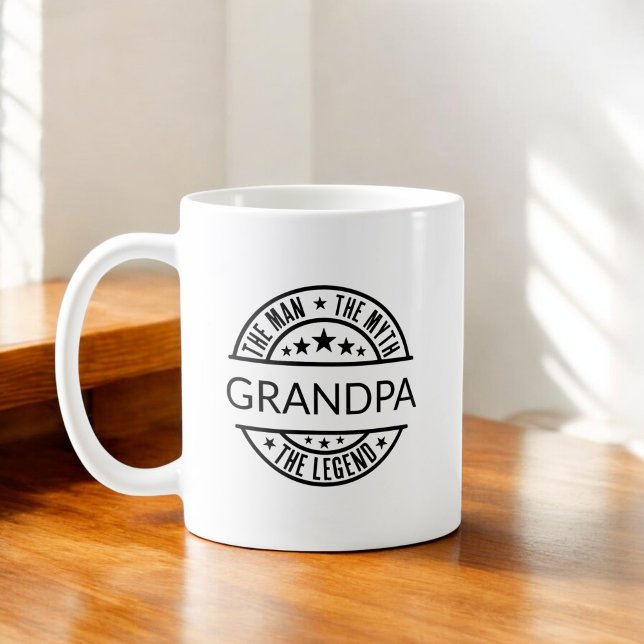 Farfar Namn, mannen, myten, legenden Kaffemugg (Skapare uppladdad)