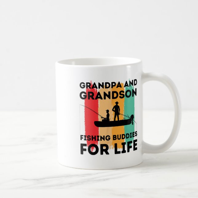 Farfar och barnbarn fiskebuddies för livet  kaffemugg (Höger)