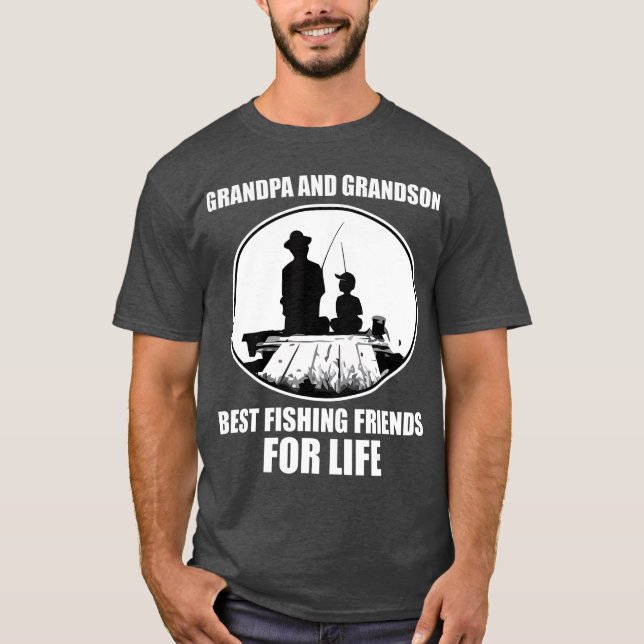 Farfar och morson, bästa fiskevänner för t shirt (Framsida)