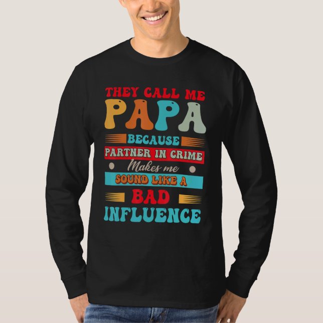Farfar  Pappa medbrottsling T Shirt (Framsida)