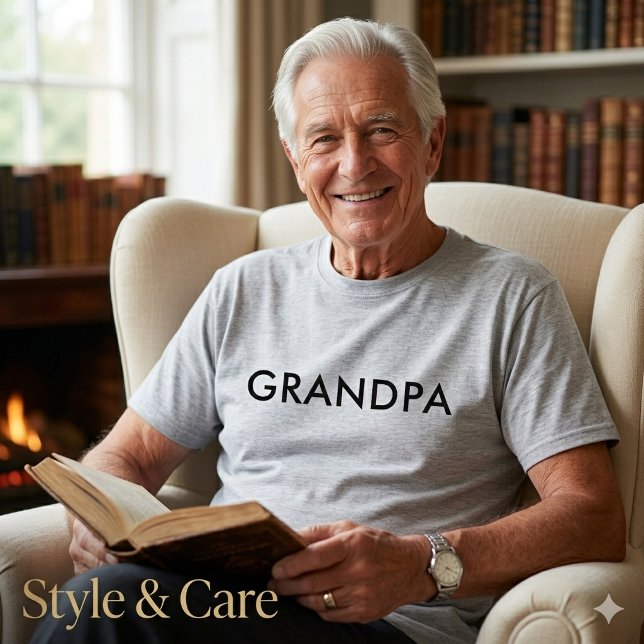 Farfar-pappas deklarations T-shirt Anpassbar textd (Grandpa Statement T Shirt Customizable Text Design)
