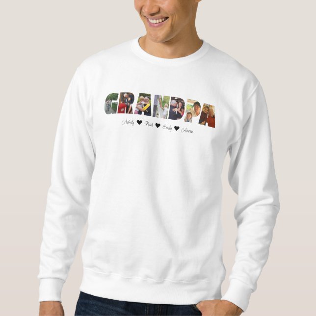 Farfar Photo Collage Sweatshirt med 7 foton (Framsida)