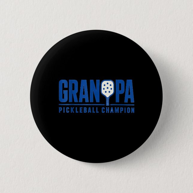 Farfar Pickleball Sport Stil Paddle Spelare Knapp (Framsida)