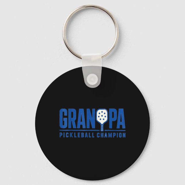 Farfar Pickleball Sport Stil Paddle Spelare Nyckelring (Framsida)