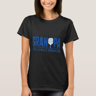 Farfar Pickleball Sport Stil Paddle Spelare T Shirt