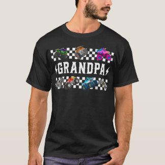 Farfar Retro Monster Truck Familj Crew Födelsedag T Shirt