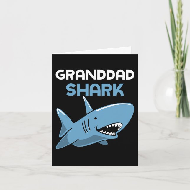 Farfar Shark Cool Rolig Familj Farfar  Kort (Framsida)