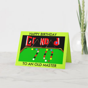 Farfar Snooker-kort 70-årsdag Kort