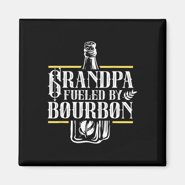 Farfar som drivs av Bourbon Drinker Drinker Drinki Magnet (Framsidan)