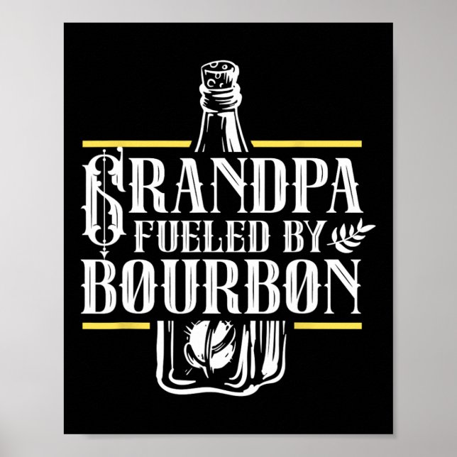 Farfar som drivs av Bourbon Drinker Drinker Drinki Poster (Framsidan)