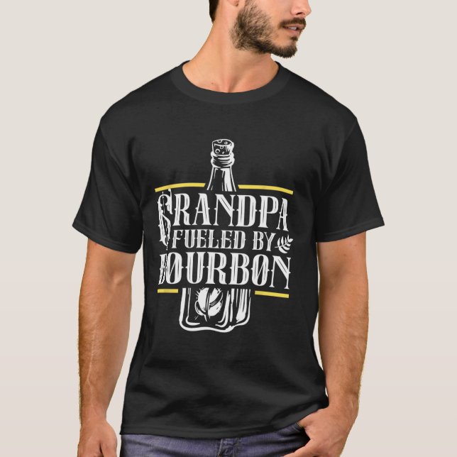 Farfar som drivs av Bourbon Drinker Drinker Drinki T Shirt (Framsida)