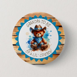 Farfar som ska | Cowboy Nalle Baby Shower Knapp