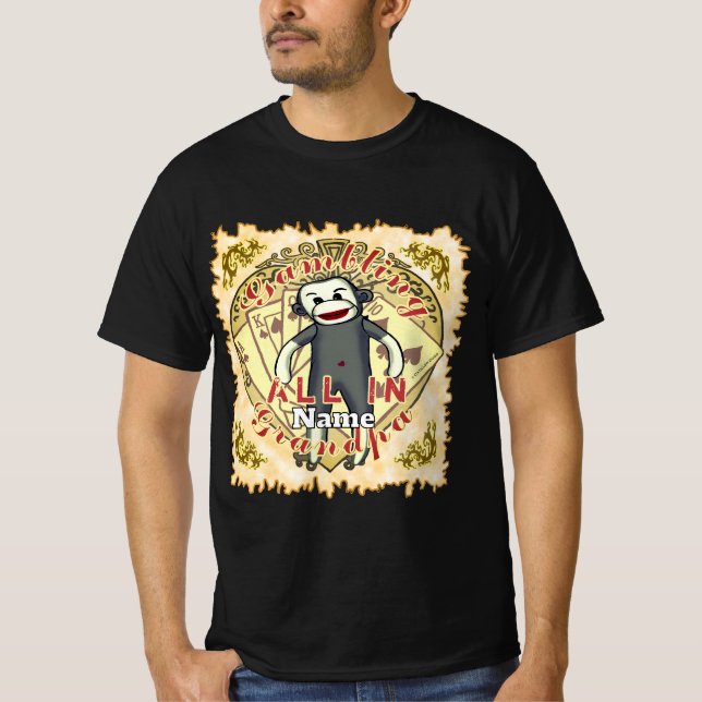 Farfar Strumpapa poker T Shirt (Framsida)