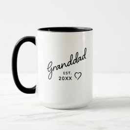 Farfar Svart och Vitt Minimalistisk Födelseår Mugg