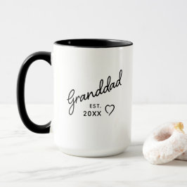 Farfar Svart och Vitt Minimalistisk Födelseår Mugg