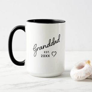 Farfar Svart och Vitt Minimalistisk Födelseår Mugg