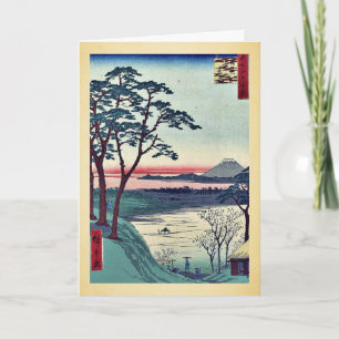 Farfar teahouse, Meguro vid Andō, Hiroshige Kort