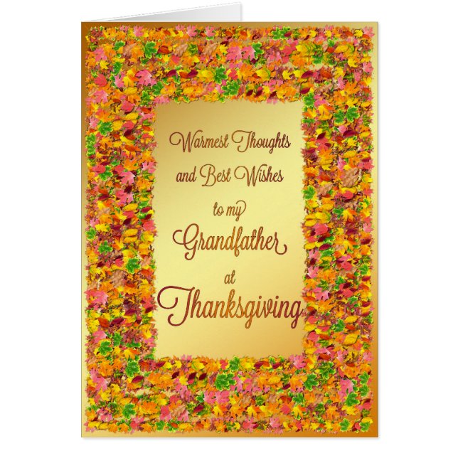 Farfar Thanksgiving, höst löv Hälsningskort (Framsidan)