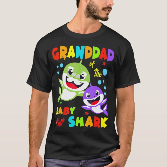 Farfar till Baby Shark Birthday Granddad Shark T Shirt (Framsida)