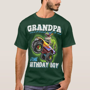 Farfar till Birthday Boy Dinosaur Monster Lastbil T Shirt