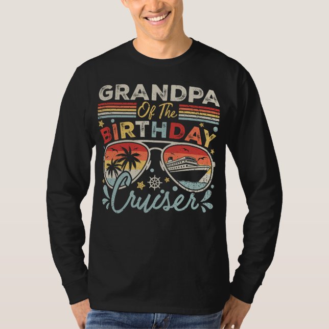Farfar till Birthday Cruiser Vacation Manar LS T Shirt (Framsida)