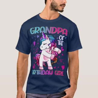 Farfar till Birthday Girl Flossing Unicorn Gran T Shirt