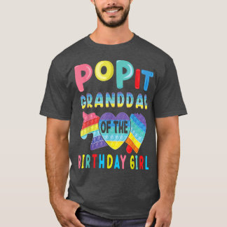Farfar till Birthday Girl Pop It Unicorn Birth T Shirt
