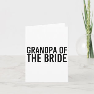 Farfar till Bride Funny Bröllop Groom Party Gif Kort