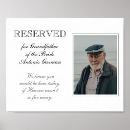 Farfar till Bride Memorial Photo Bröllop Poster