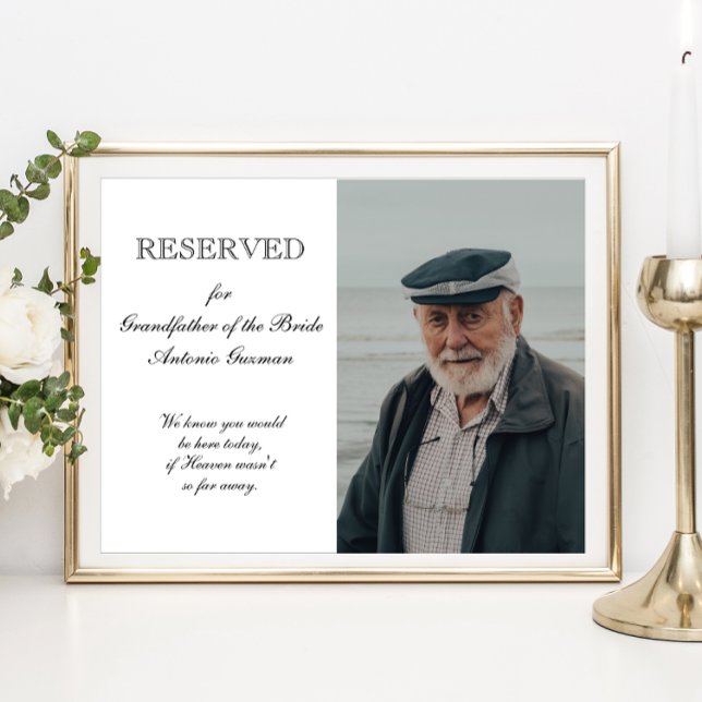 Farfar till Bride Photo Memorial Seat Bröllop Poster (Skapare uppladdad)