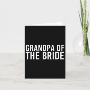Farfar till Bride Shirt Funny Bröllop Groom Par Kort