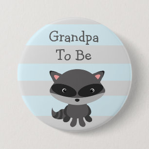 Farfar till Button Raccoon Woodlands Theme Knapp